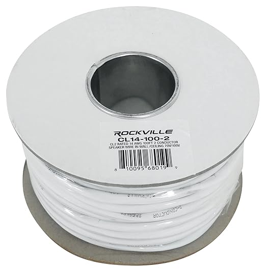 Rockville CL14-100-2 14 AWG 100ft Speaker Wire, CL2 Rated, 70V/100V Compatible - Image 2