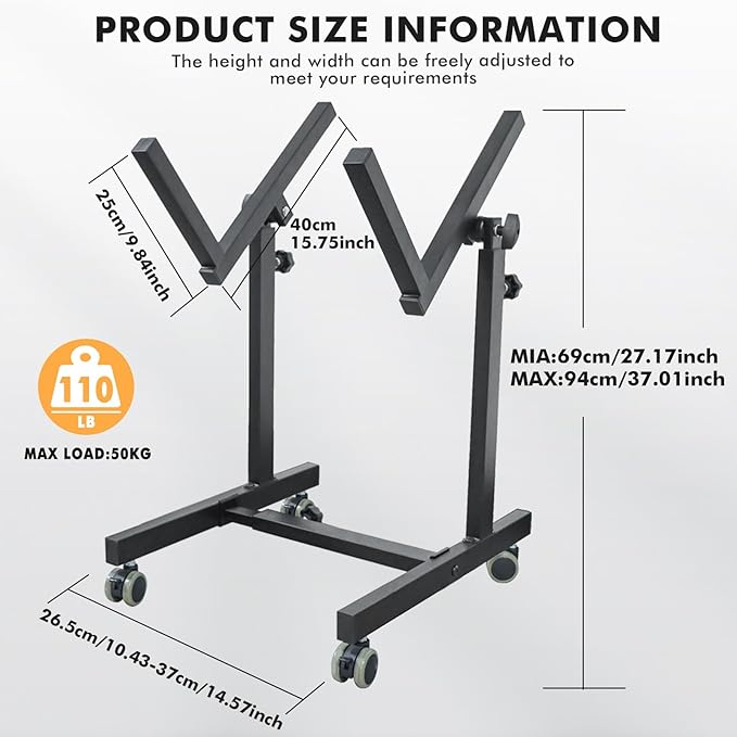 UPELLA Heavy Duty Amplifier Stand, Adjustable Amps Speaker Cabinet Stand Combo - Image 3