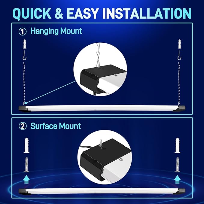 hykolity 5000K LED Shop Light Linkable, 4FT Daylight 42W LED Ceiling Lights - Image 3