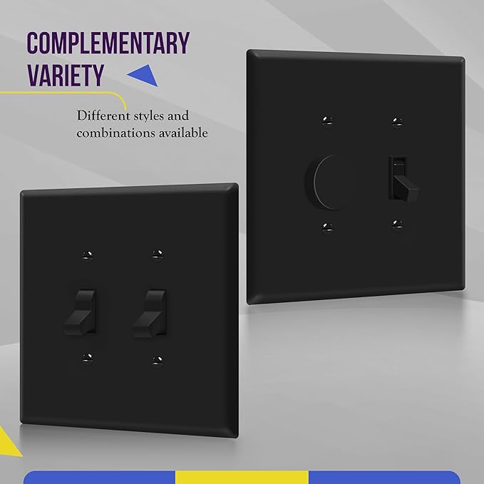 ENERLITES Jumbo Double Toggle Switch Cover, Large Two Gang Light Switch Wall - Image 5