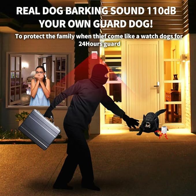 RANXINYUAN Barking Dog Motion Sensor-Pir Human Body Dog Barking Alarm Realistic - Image 6