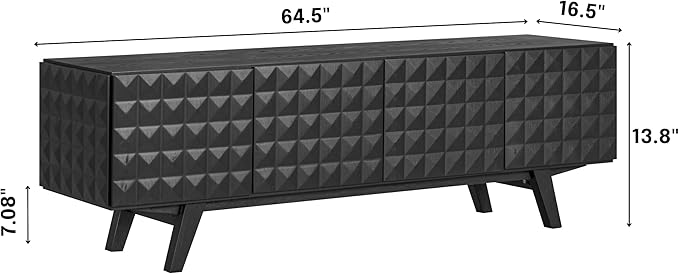 NTC Sapa Mid-Century Modern Solid Wood TV Stand 4-Door Media Console - Image 5