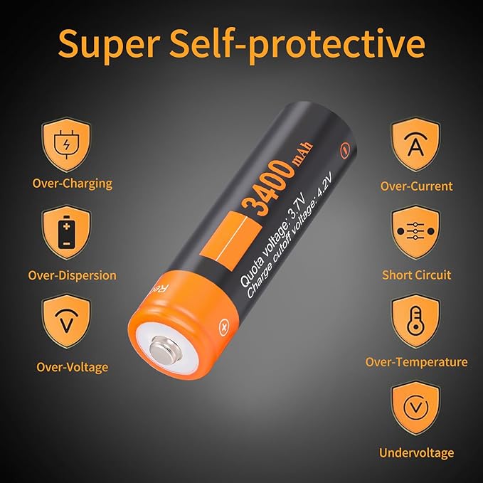 XONBDNOX 3400 mah High Capacity Rechargeable Battery Case 4 Pack-with - Image 4