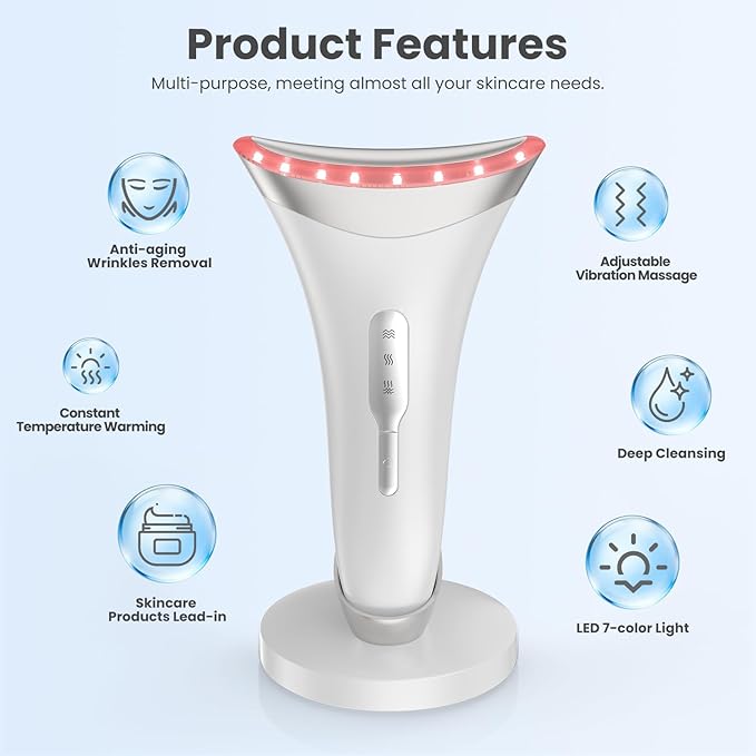 7 Color Light Face and Neck Massager Tool of Double Chin Reducer, Facial - Image 7