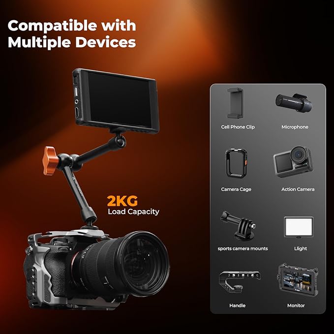 K&F CONCEPT 9.8" Magic Arm Clamp Kit - Image 3
