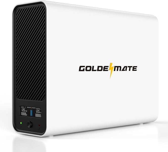 GOLDENMATE 1000VA/600W Lithium UPS Battery Backup and Surge Protector, Sinewave by GOLDENMATE