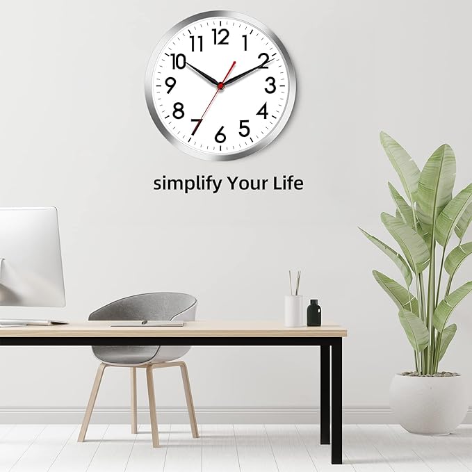 AKCISOT Wall Clock 12 Inch Silent Wall Clocks Battery Operated Non Ticking - Image 8