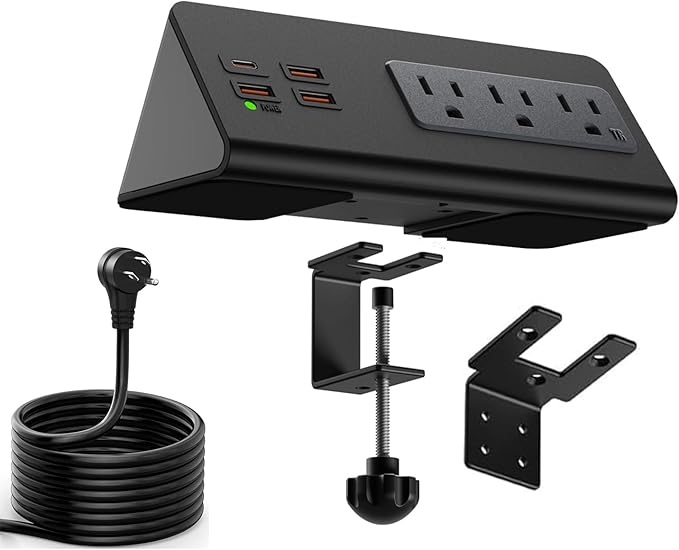 Upgraded Version Edge Mount Power Strip by QZUKOY