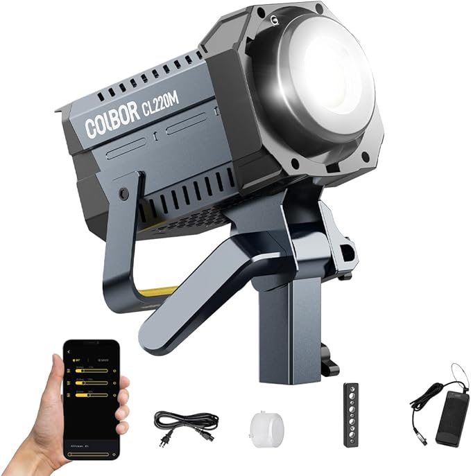 Video Light, COLBOR CL220M LITE 220W Continuous Output Lighting 2700-6500K by COLBOR