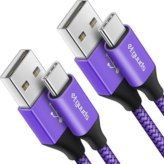 etguuds USB A to USB C Cable 6.6ft, 3A Fast Charging Type C Charger Cord by etguuds