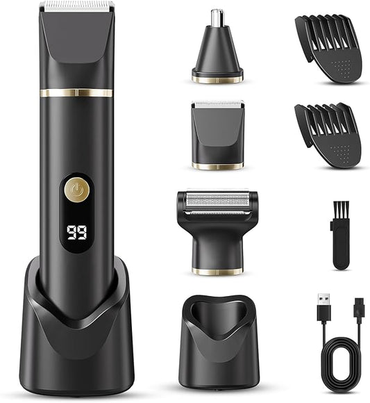 Beard Trimmer for Men, IPX7 Waterproof Body Hair Trimmer Electric Razor Shaver by Unknown