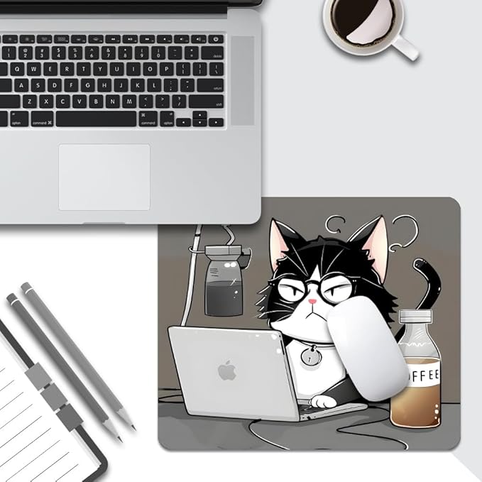 Cat Square Mouse pad, Waterproof, Anti Slip Rubber Base, Computer Mouse pad - Image 5