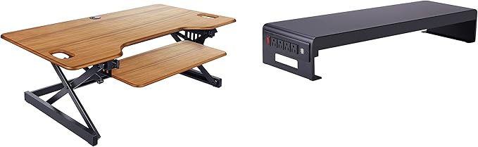 Rocelco 40" Large Height Adjustable Standing Desk Converter by Rocelco