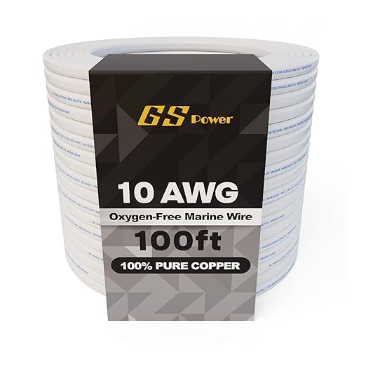 GS Power 100 Ft Duplex Marine Wire, 10 Gauge Wire, Oxygen-Free Tinned Copper 10 by GSPower