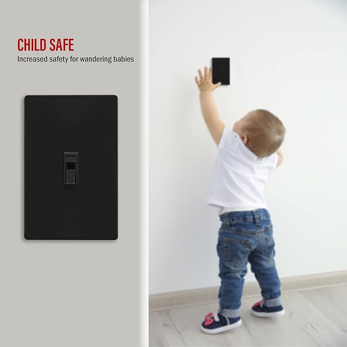 ENERLITES Screwless Toggle Switch Wall Plate, Child Safe Light Switch Cover - Image 4
