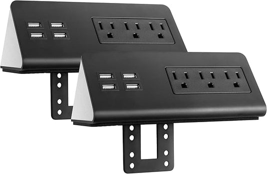 Emerising 2-Pack Desk Edge Mount Power Strips by Emerising