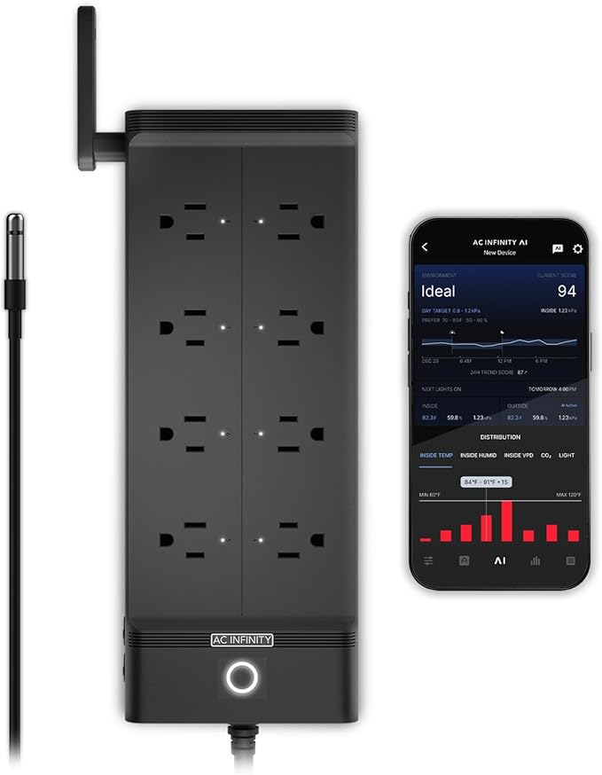 AC Infinity Outlet AI+, Environment Controller, Smart WiFi Power Strip by ACInfinity