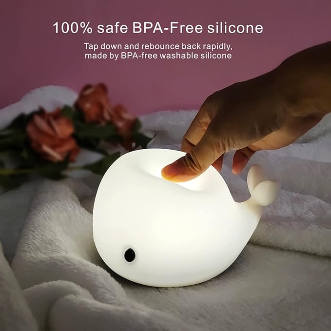 LEDHOLYT Night Light for Kids, Cute Silicone Nursery Dolphin Lamp for Baby and - Image 3