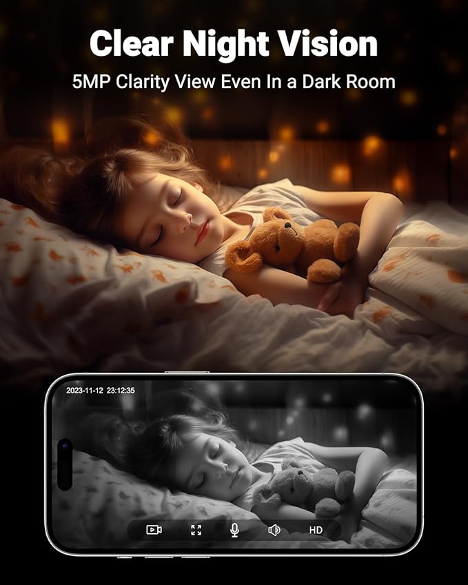 MUBVIEW Pan/Tilt Cameras for Home Security Indoor, 5MP Pet/Cat/Dog Camera - Image 8