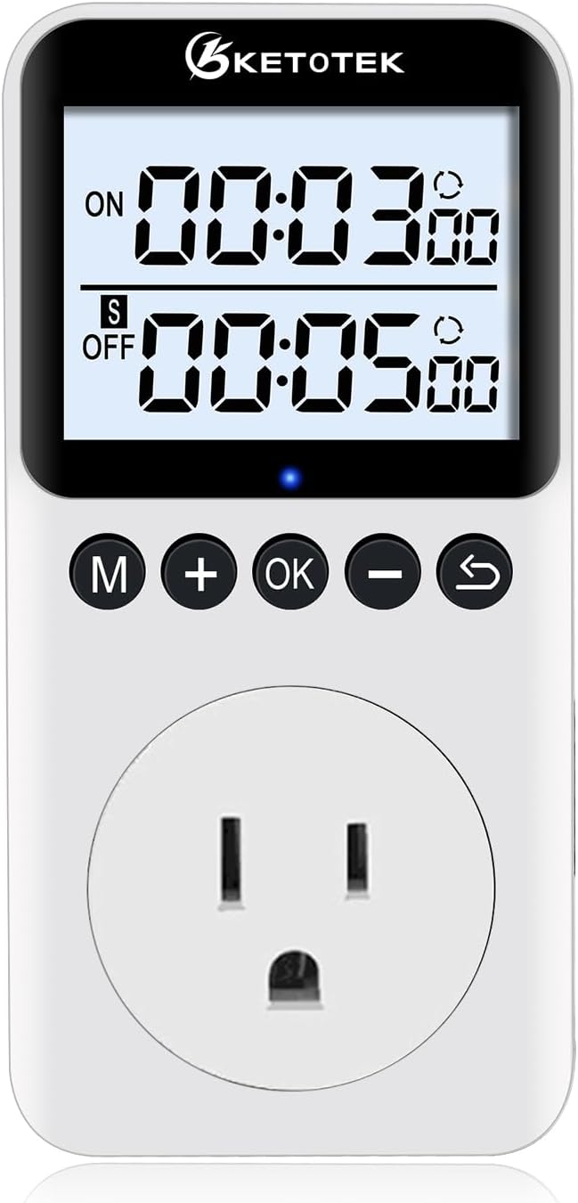 KETOTEK KTTS02 Digital Timer Outlet Plug in Timer Switch Socket Indoor Infinite by KETOTEK