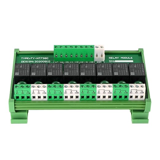 GUETNEU Relay Board, 8 Channel 1 SPDT DIN Rail Mount 24V DC/AC Relay, Interface - Image 3