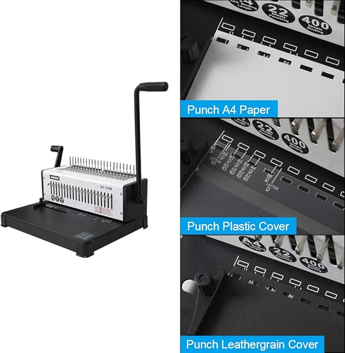 Rayson SD-220B Binding Machine, 21 Holes Comb Binding Machine, Max. Punch 20 - Image 3