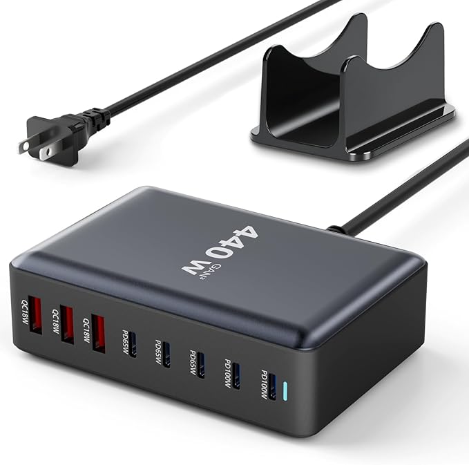 440W Fast Charging 8 Port USB C Charger Block, USB-C Charger Adapter by Unknown