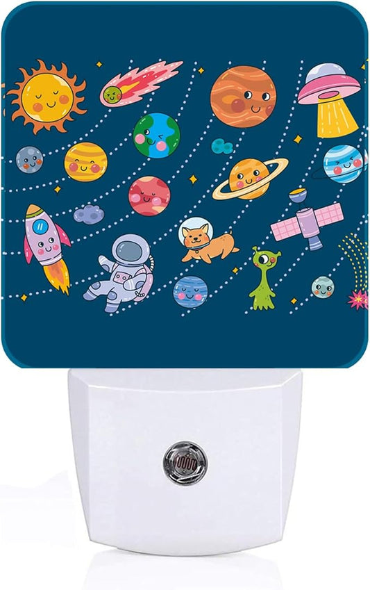 FSHVQKD Cute Space Doodle Night Light, Plug-in Nightlights Auto Sensor Night by Unknown