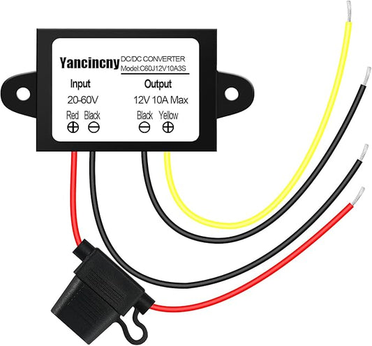Yancincny DC 20V-60V to 12V Buck Converter 10A 120W Golf Cart 24V 36V 48V 60V by Unknown