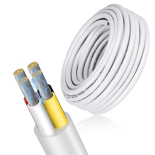 20 Gauge 4 Conductor Electrical Wire, 16.4 FT Low Voltage 20/4 Tinned Copper by RESHAKE