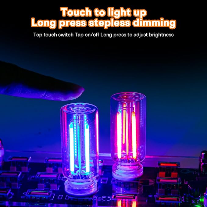 2PCS USB Car LED Interior Lights, Mini Ambient Lighting Accessories, Touch - Image 3