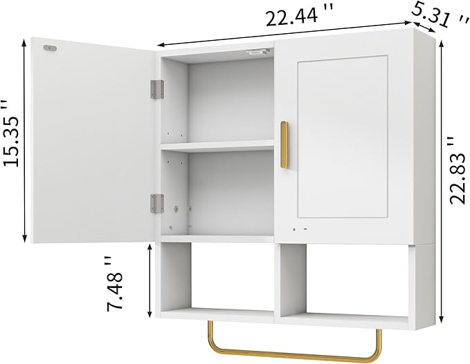 Wall Mounted Bathroom Storage Cabinet Medicine Cabinet - Image 3
