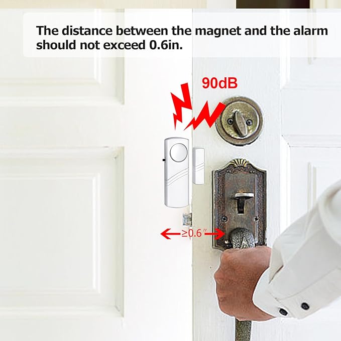 Security Door Window Alarm, 90DB Wireless Sensor Door Window Burglar Alarm - Image 4