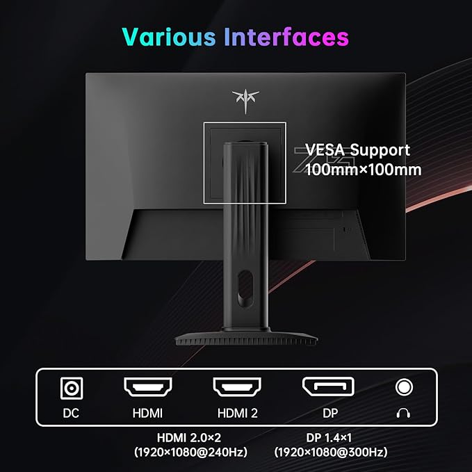 KTC 24.5 Inch 300Hz Gaming Monitor, FHD 1080P 240Hz Fast IPS Monitor, - Image 6