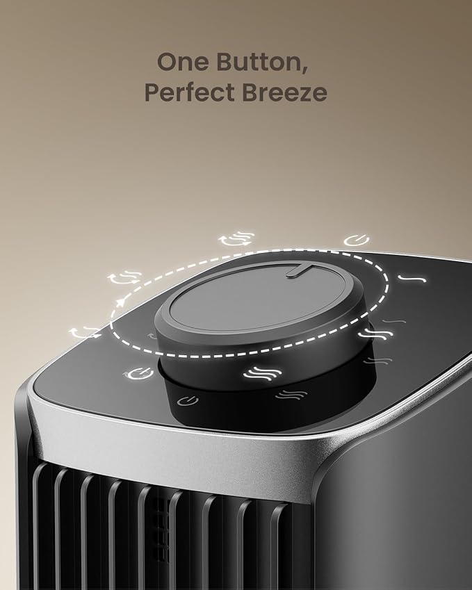 PNTCK Fan for Bedroom, 3 Speeds Max 23ft/s, 70° Oscillating Desk Fan, Bladeless - Image 6