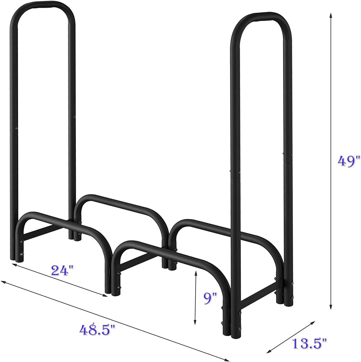 4ft firewood rack heavy duty indoor outdoor firewood, close-up detail