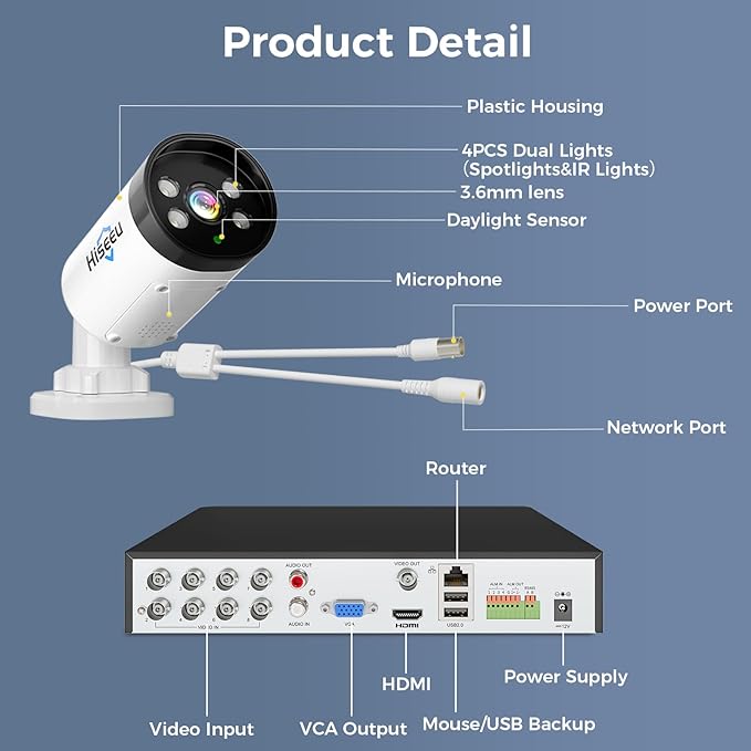 Hiseeu 4K Wired Security Camera System Outdoor - Image 6