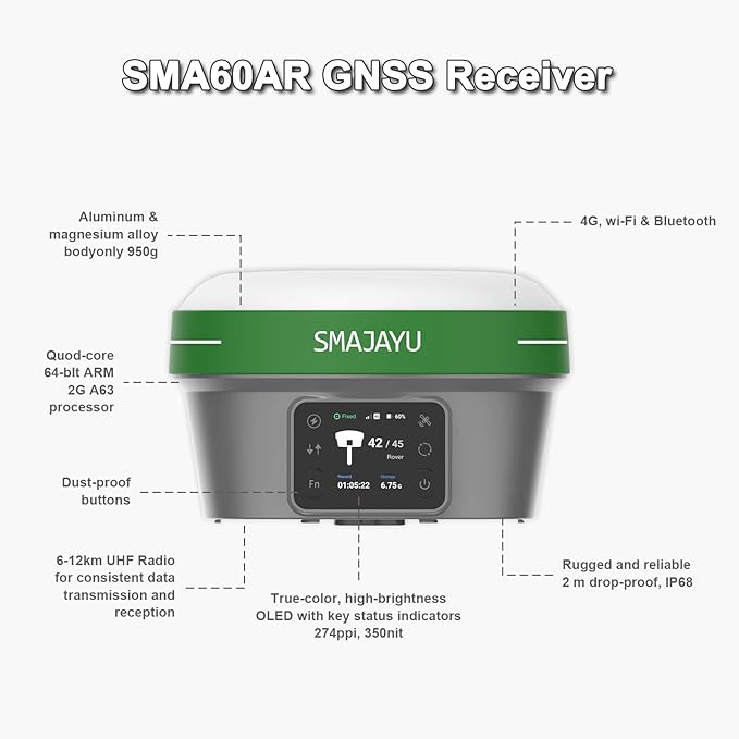 SMA60 AR Visual Photogrammetry RTK GNSS Survey System | Dual Cameras - Image 5