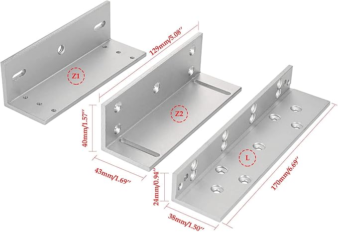 Electric Magnetic Lock with Z and L Bracket 180KG 350LBS Holding Force - Image 7