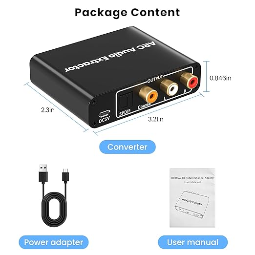 192KHz HDMI ARC to Optical Audio Adapter Analog RCA Audio Converter ARC Input - Image 7