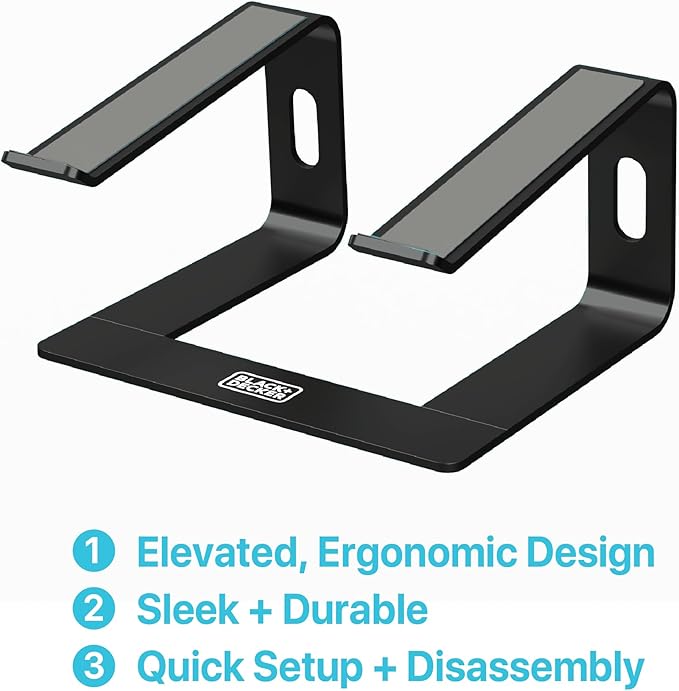 BLACK+DECKER Laptop Stand for Computer Desk, Ergonomic Laptop Stand for Desk - Image 2