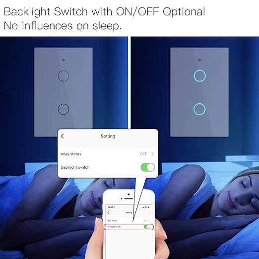 MOES 2.4GHz WiFi Wall Touch Smart Switch Neutral Wire Required, 3 Way - Image 5