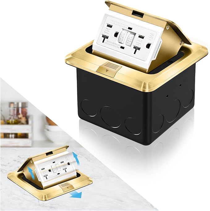 Vagueior Pop-Up Floor Box Kit, 20A Tamper-Weather Resistant Receptacle GFCI by Vagueior