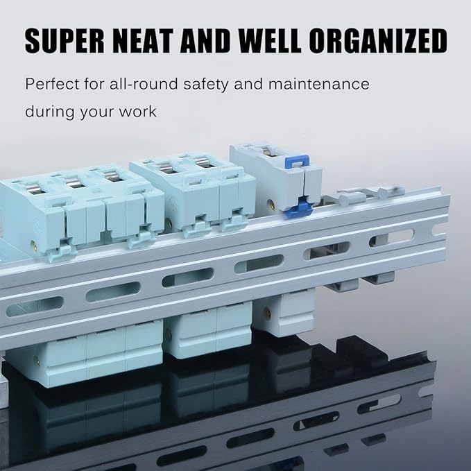 VAMRONE 20 Piece Aluminum DIN Rails, 4 Inches Long, 35mm Wide, 7.5mm High - Image 2