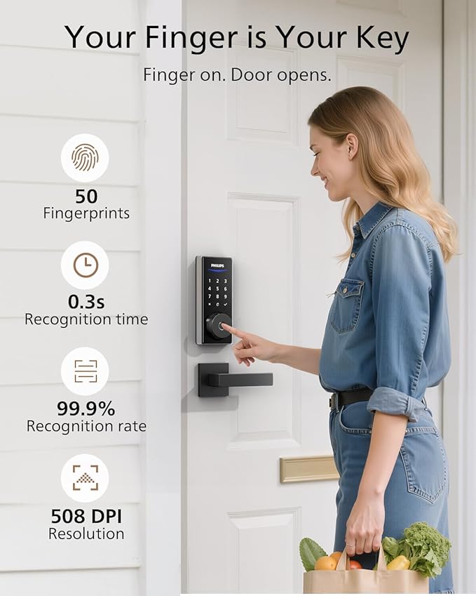 Philips Fingerprint Smart Lock, Keyless Entry Door Lock, Smart Door Locks - Image 4