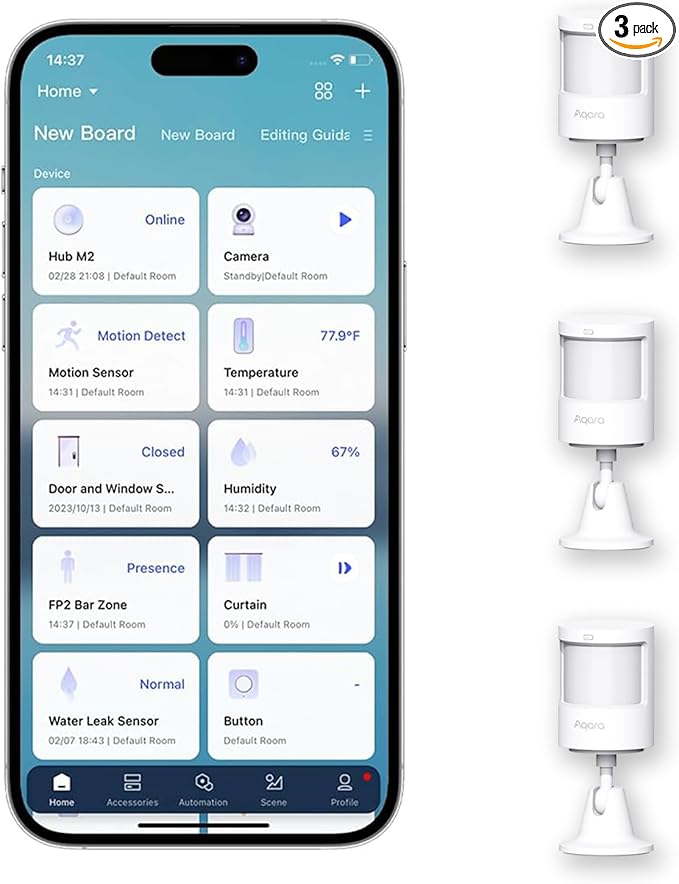 Aqara Zigbee Motion Sensor P1 3 Pack, Smart Motion Detector by Aqara