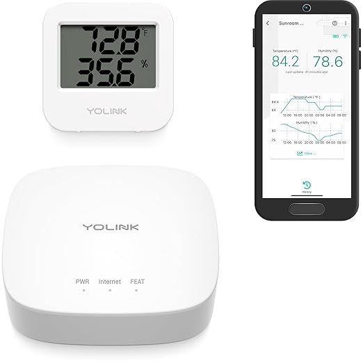 Smart Wireless Temperature Sensor/Humidity Sensor Wide Range by YoLink