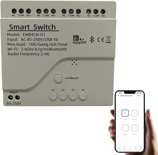Newgoal 4 Channel Smart WiFi Relay Switching Module USB 5V/AC85V-250V, Supports by Newgoal