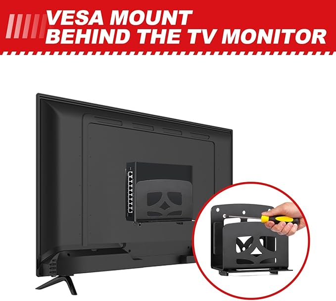 Adjustable Small Device Metal Holder, Wall Mount or VESA Mount Behind TV/Monitor - Image 5