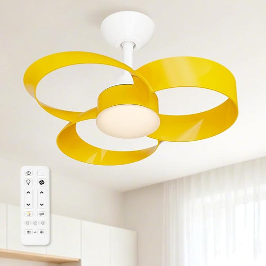 FANX 22 Inch Ceiling Fan with Light and Remote, Quiet DC Motor, Dimmable LED by FANX
